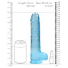 Real Rock Crystal Gode Crystal Clear 19 x 4.5cm Bleu